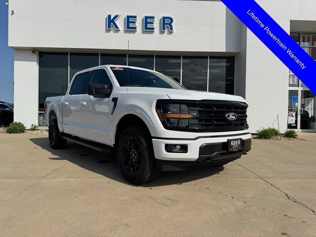 2026 Ford F-150 XLT in Oxford White — front three-quarter view