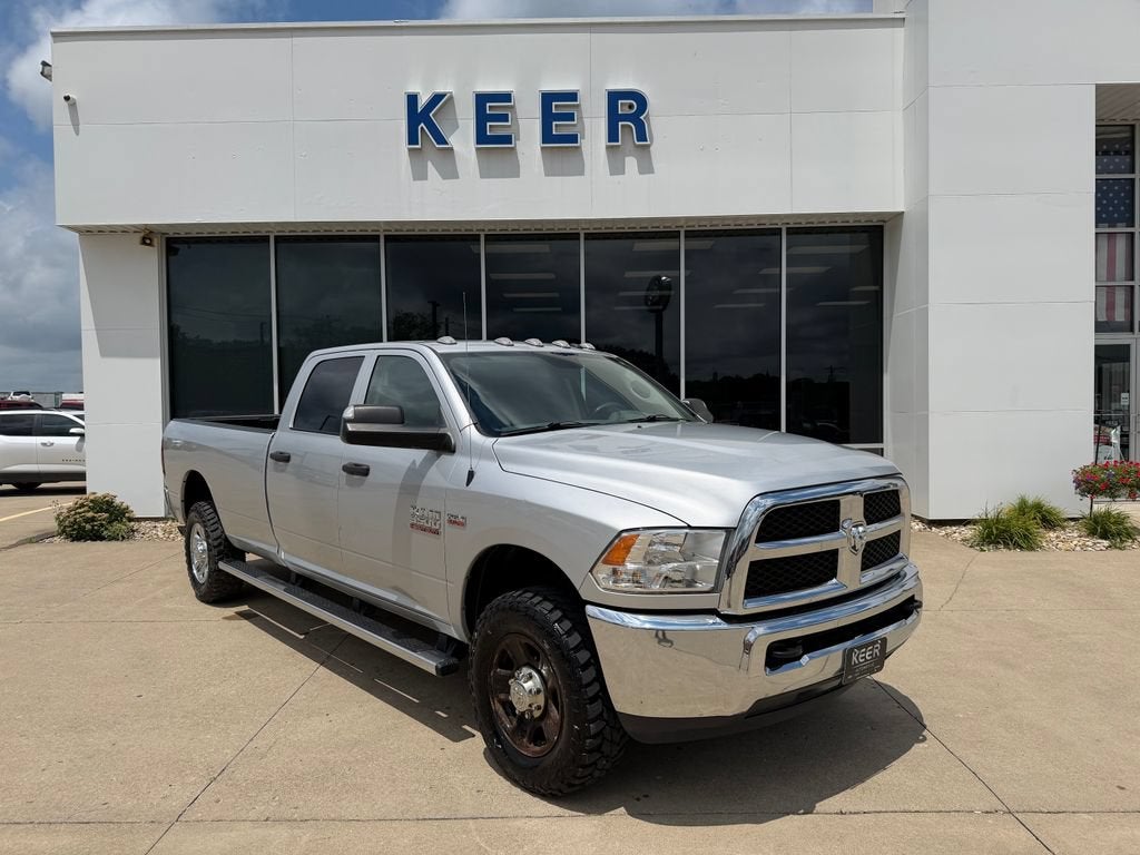 2018 RAM 3500 Tradesman in Bright Silver Clearcoat Metallic — front three-quarter view