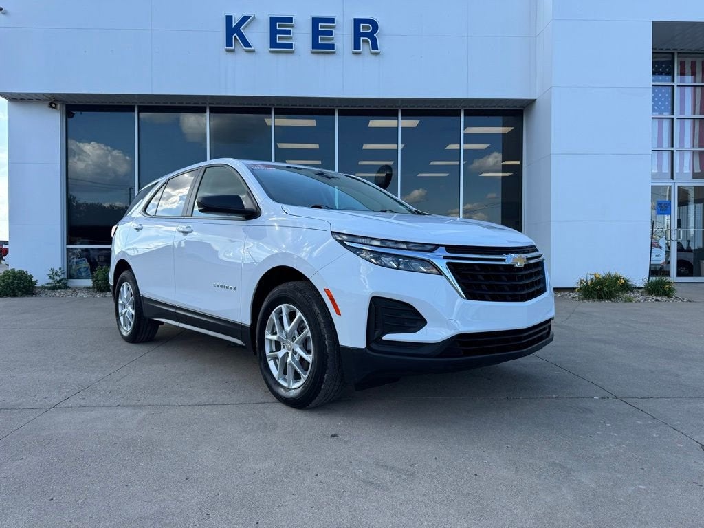 2023 Chevrolet Equinox LS in Summit White — front three-quarter view